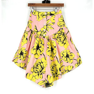 Marissa Web Asymmetrical Skirt Size 0 Floral Boho Cottage Retro 80s 90s Artsy